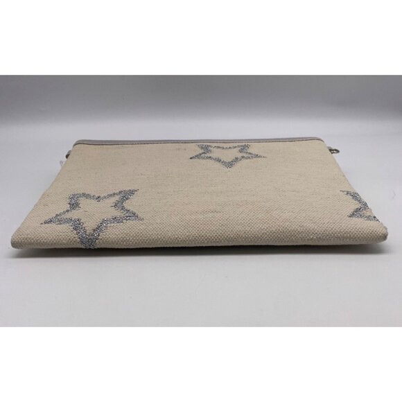 WKND WYFR Ivory Canvas and Silver Star Convertible Clutch - Picture 3 of 10